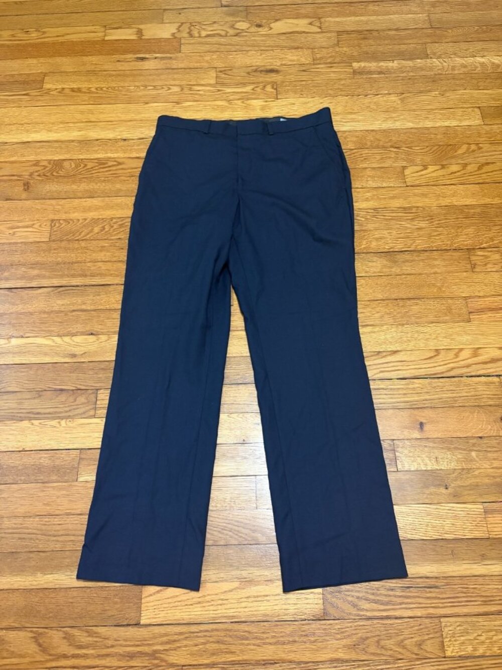 Kenneth Cole Reaction Mens Dress Pants Sz 33x30 Navy Flat Front Trousers Slacks